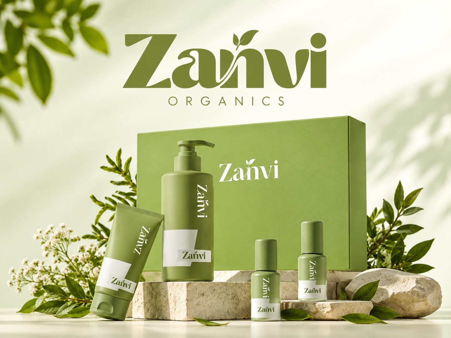 Zanvi Organics Skincare Branding